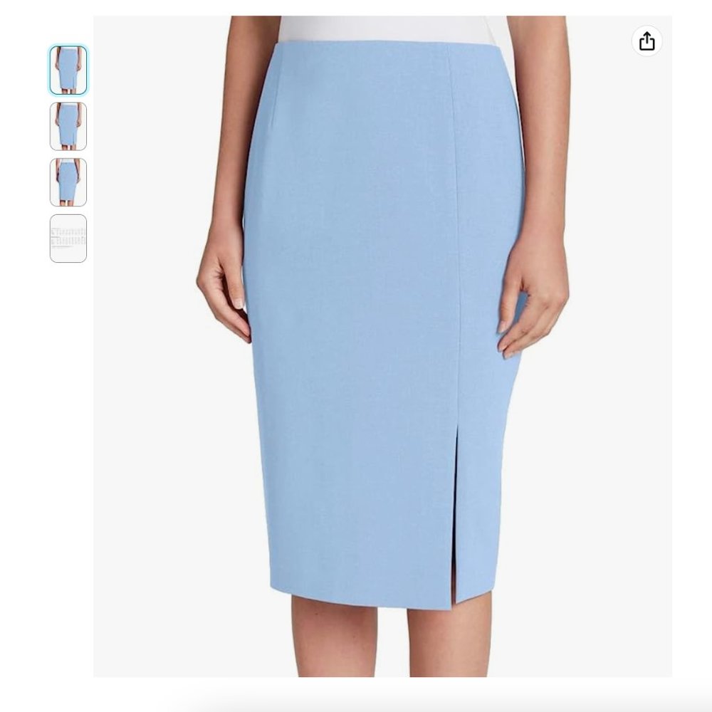 Tahari ASL Women's Slit Front Pencil Skirt - Blue - Sz 16 - Picture 3 of 9